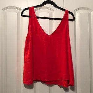 Semi Sheer Topshop Red Tank